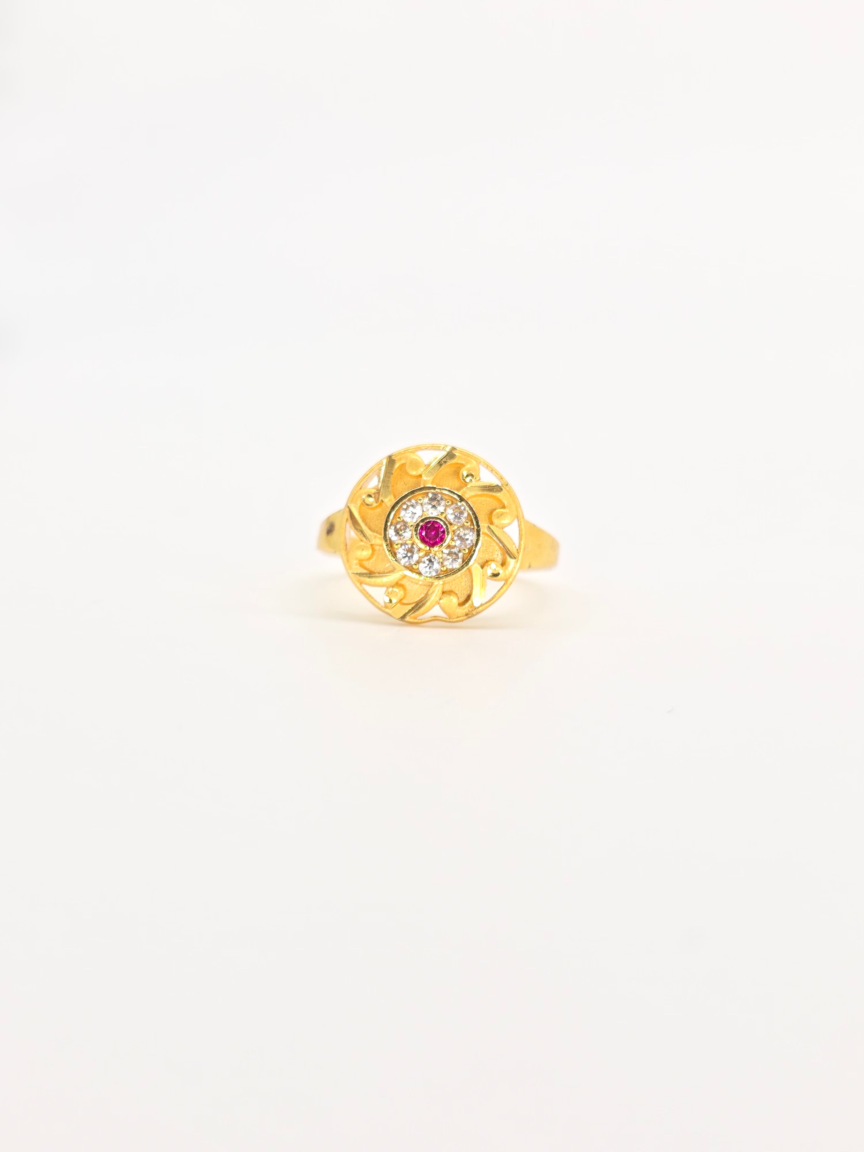 Golden Petal Harmony Ring