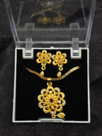 Sunflower 1 Gram Gold Plated Pendant Set | Visto Jewellery
