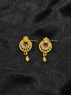 Circle Frame 1 Gram Gold Plated Pendant Set | Visto Jewellery