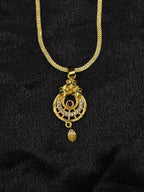 Circle Frame 1 Gram Gold Plated Pendant Set | Visto Jewellery