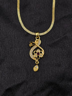 Crystal Embed 1 Gram Gold Plated Pendant Set | Visto Jewellery
