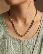 Gold Plated Double Layer Bead Mangalsutra for Women| Visto Jewellery