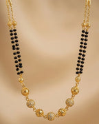 Gold Plated Double Layer Bead Mangalsutra for Women| Visto Jewellery