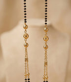 Gold Plated Double Layer Bead Mangalsutra for Women| Visto Jewellery