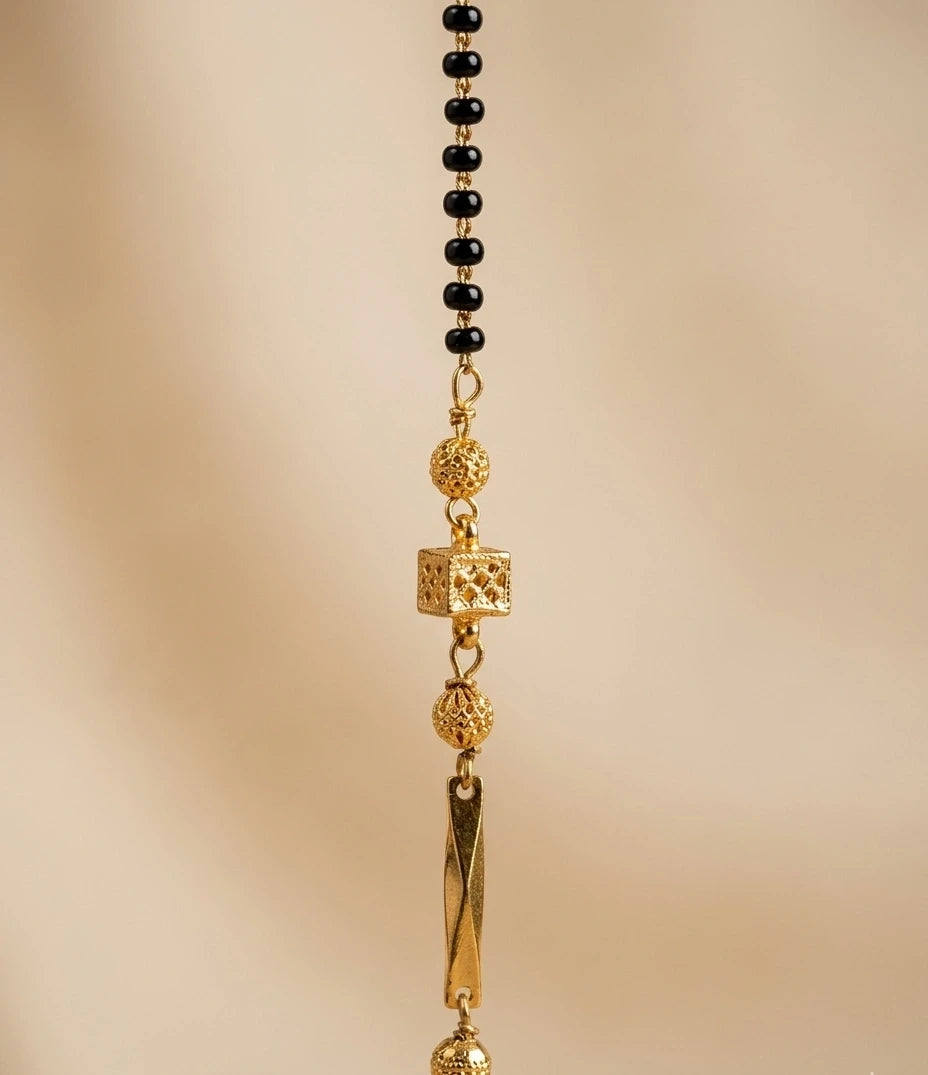 Gold Plated Two Tone Heart Mangalsutra for Women | Visto Jewellery