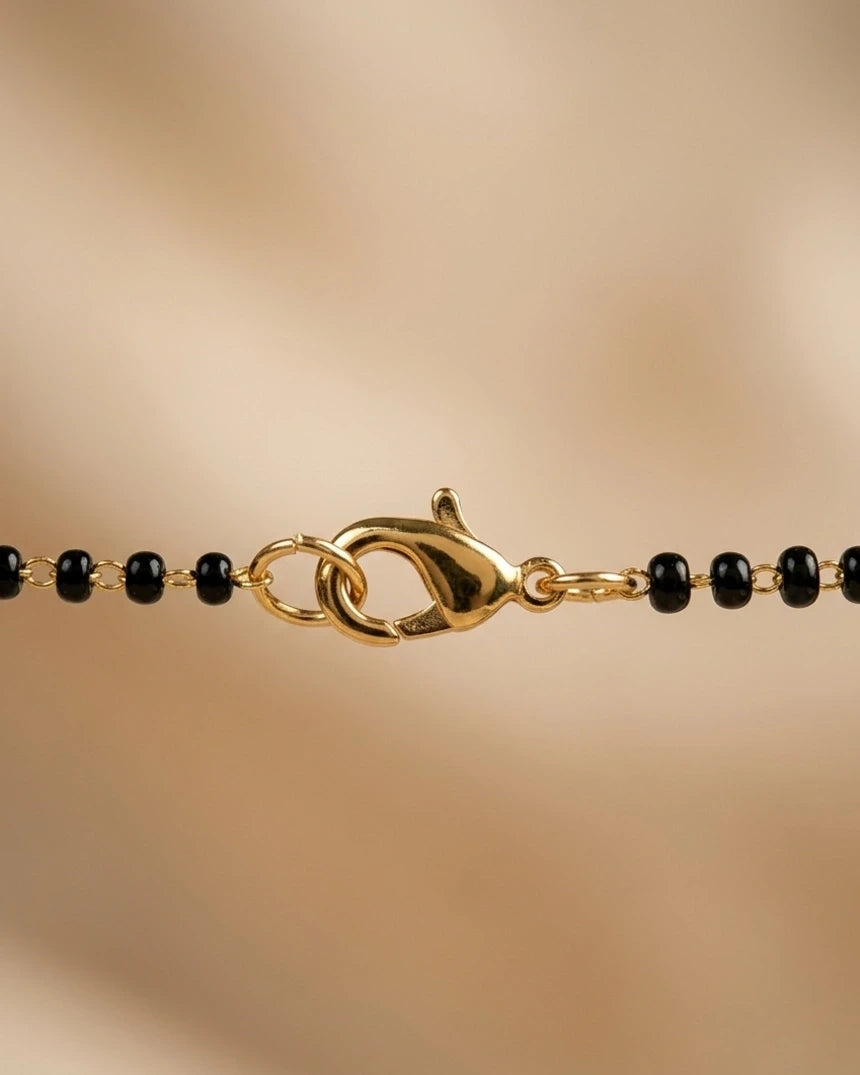 Gold Plated Double Layer Bead Mangalsutra for Women| Visto Jewellery