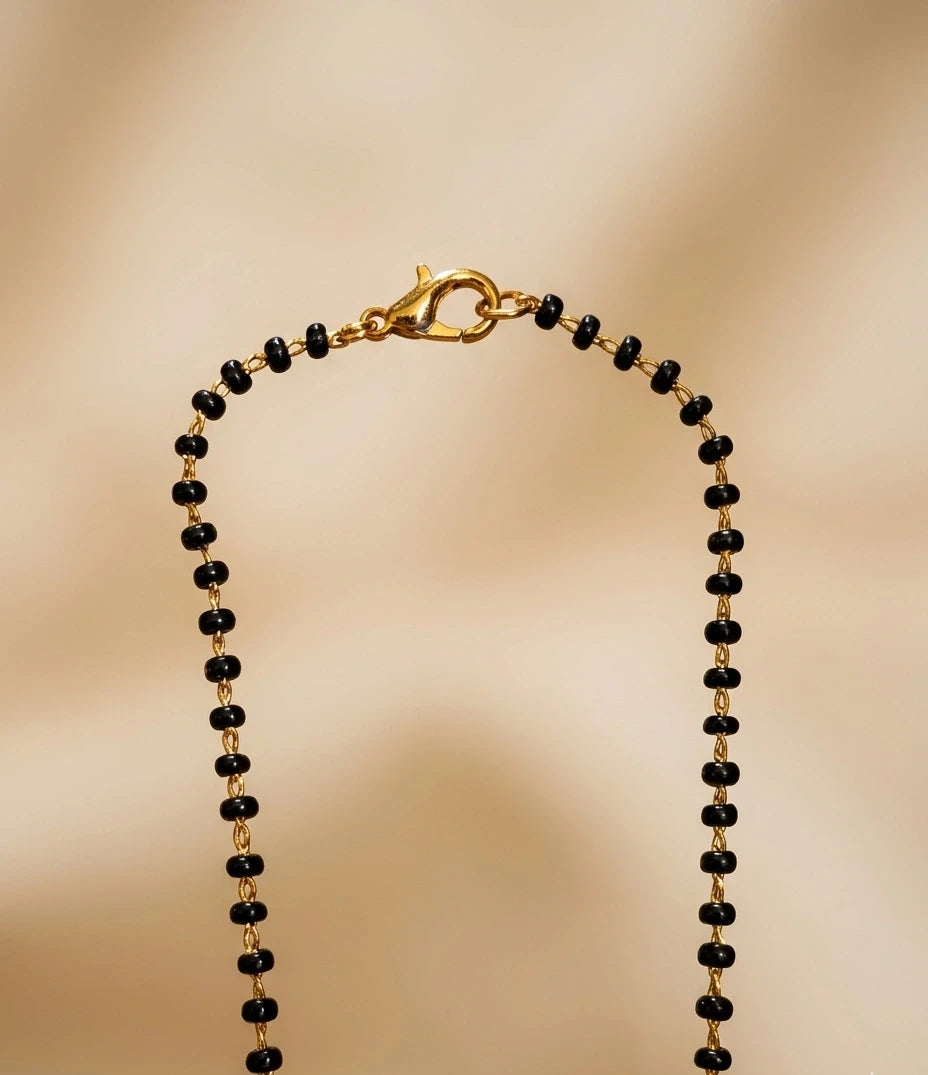 Gold Plated Double Layer Bead Mangalsutra for Women| Visto Jewellery
