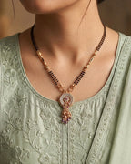 Rose Gold Plated CZ Round Tassel Mangalsutra for Women | Visto Jewellery