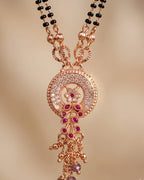 Rose Gold Plated CZ Round Tassel Mangalsutra for Women | Visto Jewellery